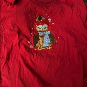 Red Owl Graphic women’s Christmas vintage  Shirt